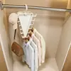 Estante de Almacenamiento con Perchero de Ropa de Doble Cara en Forma de V para Armario del Hogar, Sin Apretarse, Múltiples Ganchos, Múltiples Colgantes, Estante Multifuncional de Múltiples Capas para Ropa y Sombreros