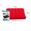 Almohada inflable de PVC con flocado, cómoda para viajes, camping, trenes, aviones, cintura y espalda, de cuero.