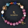 Multi-Win Joyería Pulsera de Constelaciones Azules Piedra Azul 8mm Piedra Natural Pulsera de Perlas de Ocho Planetas Venta al por Mayor