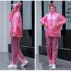 Conjunto Engrosado de Impermeable y Pantalones de Lluvia Impermeable para Todo el Cuerpo Hombres y Mujeres Viajes al Aire Libre Montañismo Bicicleta Vehículo Eléctrico Impermeable Reflectante