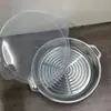 Nueva Bandeja Redonda de Acero Inoxidable con Tapa, Caja de Almacenamiento para Puestos, Caja de Picnic, Bandeja para Preparación de Alimentos, Bandeja para Cocer al Vapor Fideos Fríos, Bandeja para Pescado
