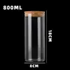 Frasco de Almacenamiento de Vidrio de Borosilicato de 80 mm Tarro Sellado para Frutos Secos Multigrano de Cocina Tapa de Madera de Bambú Frasco de Almacenamiento para Dulces y Té