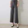 Otoño e invierno 2023 nuevos pantalones anchos de cachemira para mujer, pantalones rectos con cordón de cintura alta, pantalones anchos de punto de cachemira
