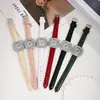 Nuevo Reloj de Moda Transfronterizo para Mujer Incrustado de Diamantes con Diseño de Cielo Estrellado, Correa Creativa de Cuero, Reloj de Pulsera Cuadrado Versátil de Cuarzo para Mujer