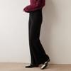Pantalones anchos de cachemira gruesa para mujer, cintura alta, para uso exterior, 100% cachemira pura, pantalones rectos holgados, pantalones casuales