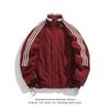 Marca de Moda Retro Tres Barras Cuello Vertical Carga Chaqueta Holgada de Calle para Parejas para Primavera y Otoño para Hombre y Mujer que Combina con Todo