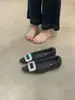 Zapatos de Invierno para Mujer Estilo Francés, Hebilla Cuadrada con Pedrería, Felpa de Lana, Grises, Peludos, Puntiagudos, Bajos, Transpirables, para Fiesta