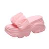 Chinelos de cunha de malha femininos verão novo estilo coreano chinelos da moda com sandálias para uso externo sola grossa sapatos de praia