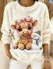 Nueva sudadera de franela para mujer con estampado digital 3D navideño, sitio web independiente transfronterizo Amazon, otoño/invierno 2026
