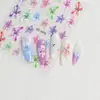 Pegatinas de Uñas de Plumeria Nuevas de Verano de Moda Pegatinas Decorativas para Uñas Dopamina de Estrella de Mar Oceánica de Plumeria 3D