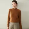 Nueva Camiseta de Punto Gruesa de Cachemira para Mujer Otoño e Invierno, Cuello Medio Alto, Ajuste Holgado Adelgazante, Top Cálido con Suéter por Dentro