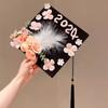 Chapéu de Formatura Grampo de Cabelo Flor Decoração Flor de Seda Acabada Chapéu de Mestre Chapéu de Formatura Decoração Flor Falsa Flor Artificial Chapéu de Doutor Agora Produto Acabado