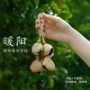 Campana de Mano para Sanación Sonora con Cáscara de Fruta de Yunnan, Colgante de Bolsa de Fruta para Cumplir Deseos, Adorno de Regalo de Muñeca de Cáscara de Fruta, Otro Cuero