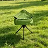 Banqueta Pequena Dobrável Portátil para Exterior com Rotação 360 Graus para Acampamento, Caminhada e Montanhismo, Banqueta Dobrável Triangular Leve
