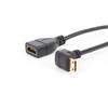 Hdmimini hd línea MiNiHDMI revolución HDMI hembra codo superior 90 grados cable adaptador pequeño a grande línea de datos