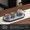 Juego de Té Kung Fu Azul y Blanco de Horno Ru de Una Olla Dos Tazas Juego Pequeño Tetera de Cerámica Bandeja de Té Juego para Preparar Té para 0.05 kg Personas
