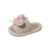 Pantuflas de Cuadros Peludas Lindas para Niños 2026 Otoño/Invierno Nuevas para Interior del Hogar Cálidas Antideslizantes de Una Tira Felpa Algodón