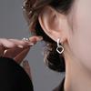 Selección de Arte Pendientes de Moda Coreana al por Mayor Pendientes Rombo Hueco Estilo Minimalista Aro Simple Exquisito Cubo de Circonita Puños para Orejas