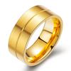 Venta al por mayor de fábrica personalidad europea y americana simple oro de 18 quilates circonio simétrico moda hombres y mujeres parejas anillo de pareja anillo de acero inoxidable
