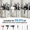 Estante Multifuncional para Secadora de Cabello para Baño, Organizador y Estante de Almacenamiento para Secadora de Cabello Montado en la Pared sin Taladro
