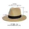 Sombrero de paja de Panama hecho a medida con ala ancha, sombrero de jazz para proteger del sol para vacaciones en la playa al aire libre y exposiciones, hecho a medida
