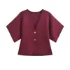 Cardigan Tricot Simples Manga Curta Gola V Elegante Moda Nova 2025 Estilo Europeu e Americano Transfronteiriço Feminino Atacado 4192101