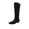 Botas de Caña Alta Retro Marrón Ante Cuña Tacón Medio de Dos Formas para Mujer 2026 Nuevas Otoño e Invierno Cuadradas Arrugadas