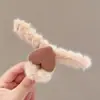 Elegante pinza grande para el pelo para mujer, nuevo pinza de tiburón de felpa 2026, pinza para el pelo de la parte trasera de la cabeza, accesorio para peinar el pelo