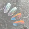 Arte de Unhas de Celebridade da Internet Branco Luar Fada Pó Aurora Pó Espelhado Ultra Brilhante Pó Luar Novo Gelo Transparente Espelho Mágico Pó Glitter Polarizado