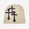 Venta Directa de Fábrica Gorro Jacquard Cruzado Popular Europeo y Americano Gorro de Punto Mismo Estilo para Hombres y Mujeres Gorro de Lana Hip-Hop Estilo Caliente Transfronterizo