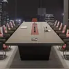 Mesa de Reunión de Oficina Seleccionada Cuidadosamente Mesa Larga de Lujo Ligero Mesa de Reunión Gruesa Grande y Juego de Sillas Mesa de Recepción de Reuniones Mesa de Negociación Empresarial