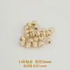 Acessórios DIY de ouro 14k retenção de cor forte contas de melão conta redonda pulseira de cordão pulseira colar contas soltas 50 contas material