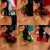 Aretes europeos y americanos transfronterizos de alta gama, aretes de corona de color de lazo de árbol de Navidad, aretes de campana, aretes de serie navideña