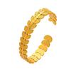 Pulseira de Ouro Retrô Europeia e Americana Pulseira Assimétrica de Aço Titânio Abertura em Forma de C Pulseira Ajustável de Aço Inoxidável para Mulheres
