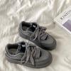 Zapatos Originales de Plataforma Gris Cemento Estilo Niche para Mujer Estilo Americano Retro Zapatos de Pan Otoño e Invierno Ocio Deportes Zapatos Blancos