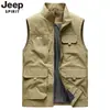 Chaleco Chaqueta de Pesca Fotografía Exterior Primavera y Otoño Hombre Holgado Talla Grande Multibolsillos