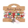 Pulseras Bohemias de Múltiples Capas, Cuatro Paquetes, Pulseras de Cristal con Colgante de Borla Colorido, Joyería de Moda Transfronteriza al por Mayor