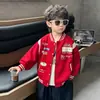 Chaqueta para Niños Estilo Primavera y Otoño 2026 Nueva Niños Pequeños Otoño Niños Ropa de Otoño Deportiva Niños Guapo Chaqueta de Béisbol Roja