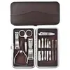 Estuche de Cortaúñas a Cuadros Set de Cortaúñas Portátil Herramienta de Limpieza de Oídos Set Regalo para Actividades