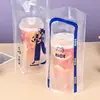 Bolsa de embalaje para té de leche bebida de café té de limón transparente bolsa para llevar taza individual taza doble bolso de mano engrosada en stock rápido pelo
