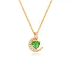 Joyería de Moda Femenina Más Vendida Transfronteriza Accesorios Personalizados de Piedra de Nacimiento del Amor Collar con Colgante de Luna de Circonita Brillante