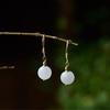 Jade Hetiano Natural Preferencial Línea de Oreja DIY Original Gota de Oreja de Jade Blanco Accesorios de Plata 925 Gancho para Oreja Simple Fresco Mujeres