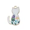 Anel Oco Gato com Gotejamento de Tinta Desenho Animado Acessórios de Joias de Liga DIY Brincos Pingente Único Pingente de Chaveiro