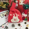 2026 Nova Sacola de Presente de Natal Bolsa de Mão Tricotada Sacola de Doces para Véspera de Natal Sacola de Presente para Crianças Bolsa Tecida