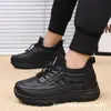 Moda Casual Sapatos de Algodão Estilo Pai Impermeáveis de Couro para Meia-Idade e Idosos Sapatos de Algodão Masculinos de Inverno 2024 Antiderrapantes com Solado Macio Sapatos de Algodão Masculinos