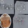 Anillo de Ombligo Europeo y Americano Transfronterizo de Acero Inoxidable 316L Anillo de Ombligo de Acero de Titanio Clavo de Ombligo Doble con Diamante Botón de Ombligo Sexy Adorno de Ombligo