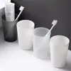Vaso Simple para Enjuague Bucal Doméstico, Transparente, de Aspecto Elegante, Mate, Vaso Creativo de Plástico para Cepillo de Dientes para Parejas