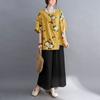 2231 # Conjunto de dos piezas de moda de verano 2025 Verano Nuevo Madre de mediana edad Versátil Talla grande Traje de algodón y lino de manga corta