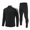 Conjunto de Treino de Futebol com Pulôver Meio-Zíper, Camisa Lisa de Manga Longa, Roupa Esportiva DIY para Outono e Inverno, Corrida, Fitness