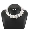 Juego de Collares Gargantilla Corta Versátiles de Perlas Artificiales para Bodas Transfronterizas, Juego de Collares Gargantilla Exagerados y Elegantes, Exquisitos Accesorios de Banquete